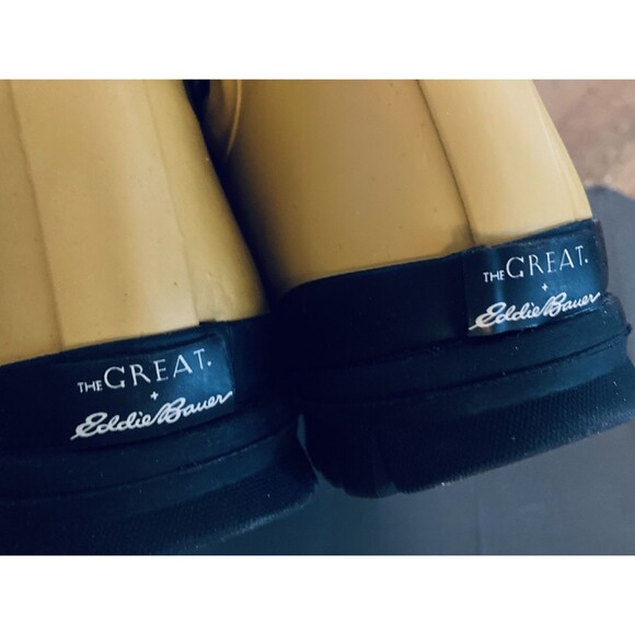 The Great x Eddie Bauer Greta Chelsea Rain Boots 10 Ankle Yellow Amber - Picture 7 of 12